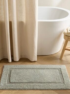 NWOT Quince Turkish Cotton Non-Slip Bath Rug, 21 X 34 (Sage)